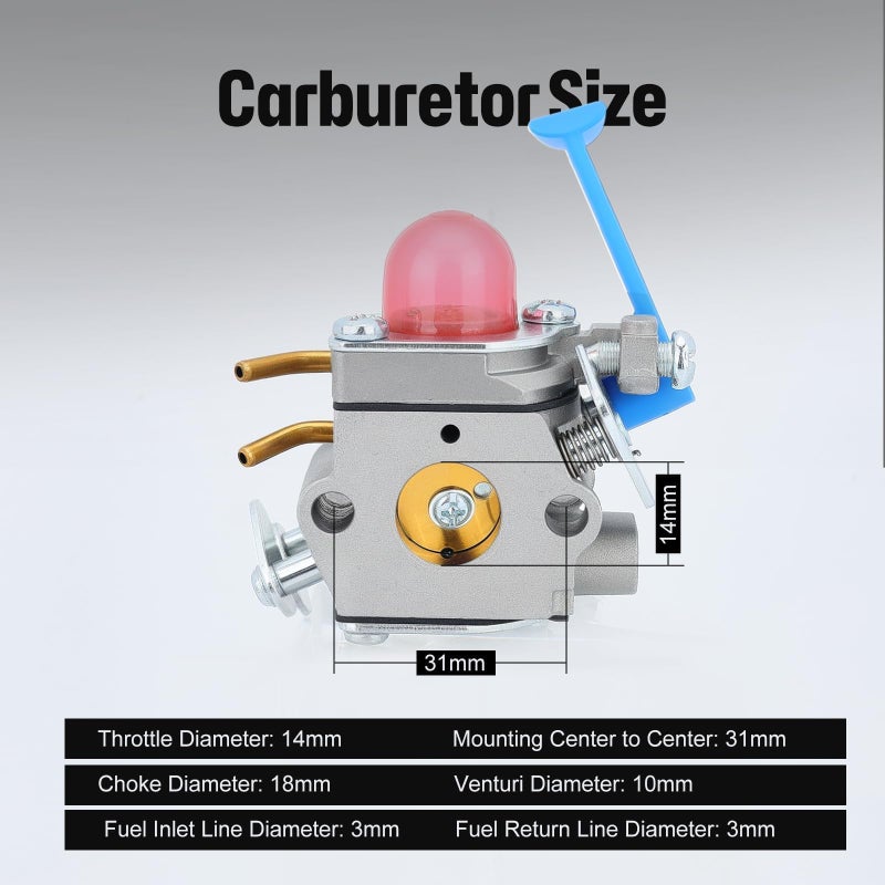 Kizut 128CD Carburetor for Husqvarna 128LD 128L 128C 128CD 128LDX 128R 128RJ 128DJX String Trimmer Brush Cutter Replace C1Q-W40A 545081848 - Image 4